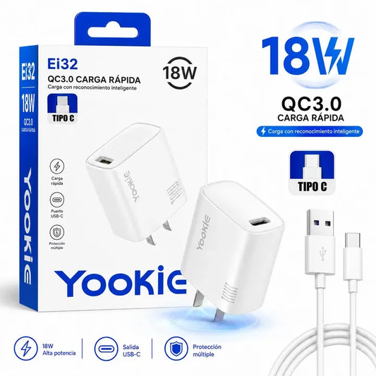 Cargador USB a tipo C Yookie EI32