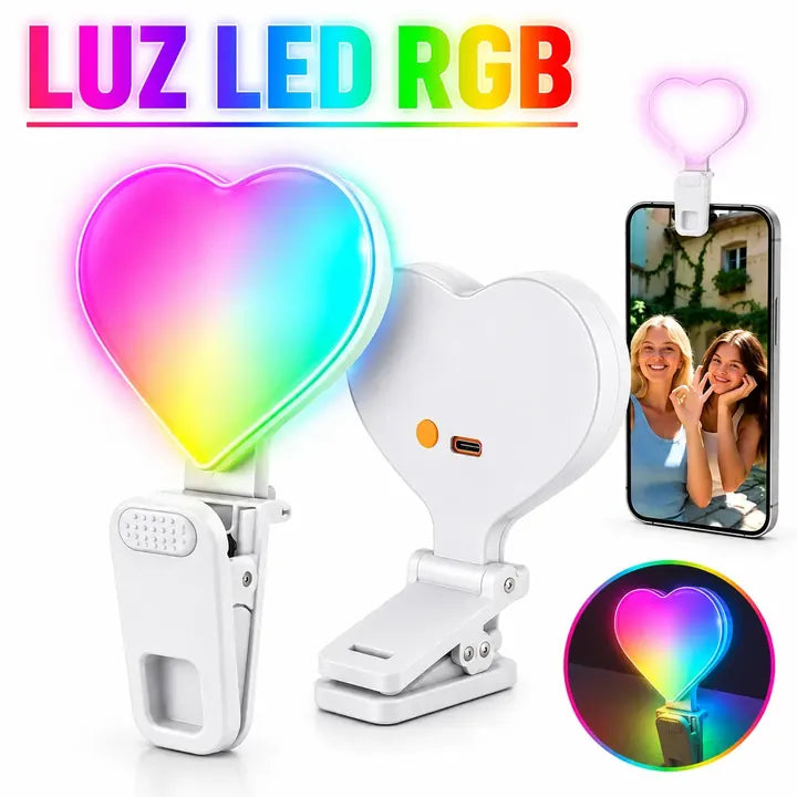 Luz LED Potente para Celular Corazón