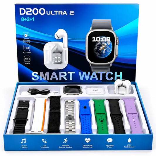 Smartwatch + Audífonos D200 Ultra